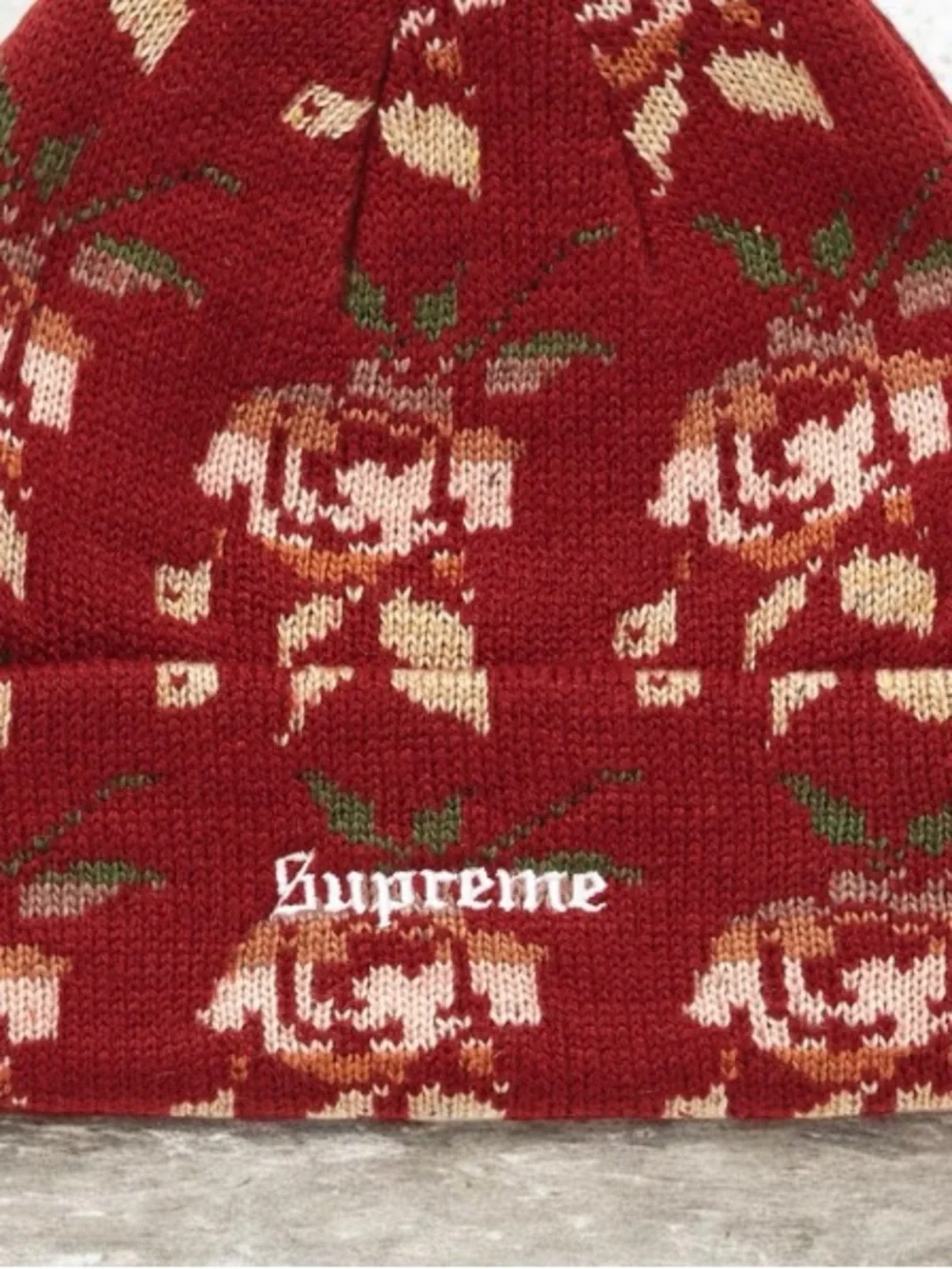 SUPREME Rose Jacquard Beanie
